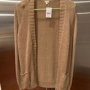 Gold metallic button down sweater